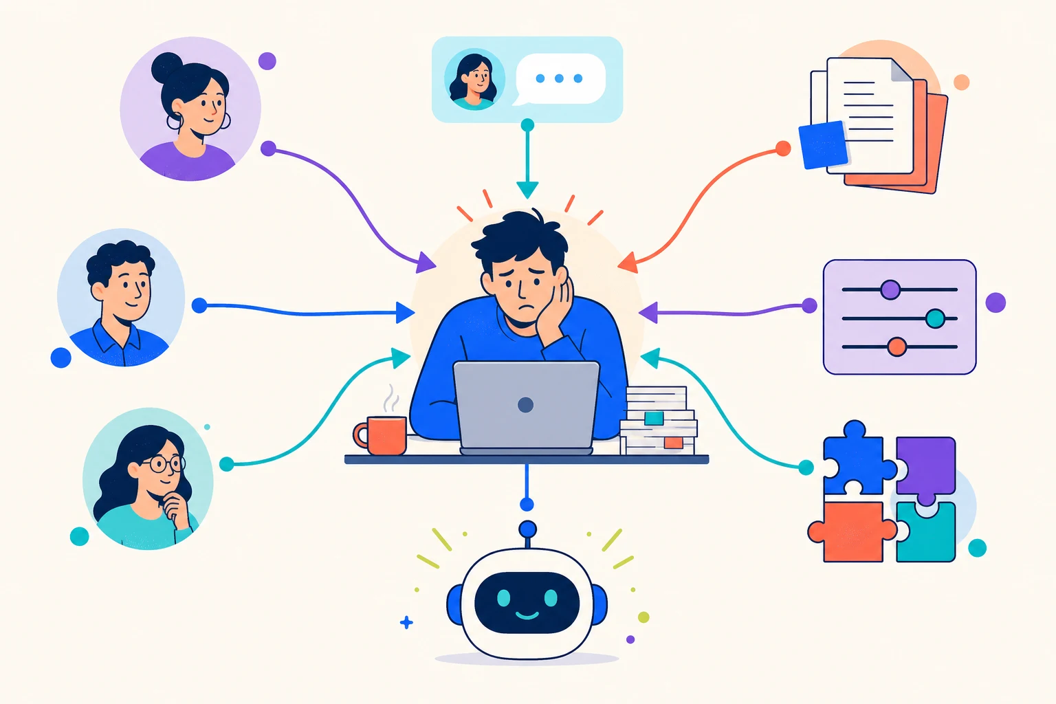 The founder bottleneck - a single person in the middle with every teammate request, customer message, and skill change funneling through them, because they're the only one with access to the agent.